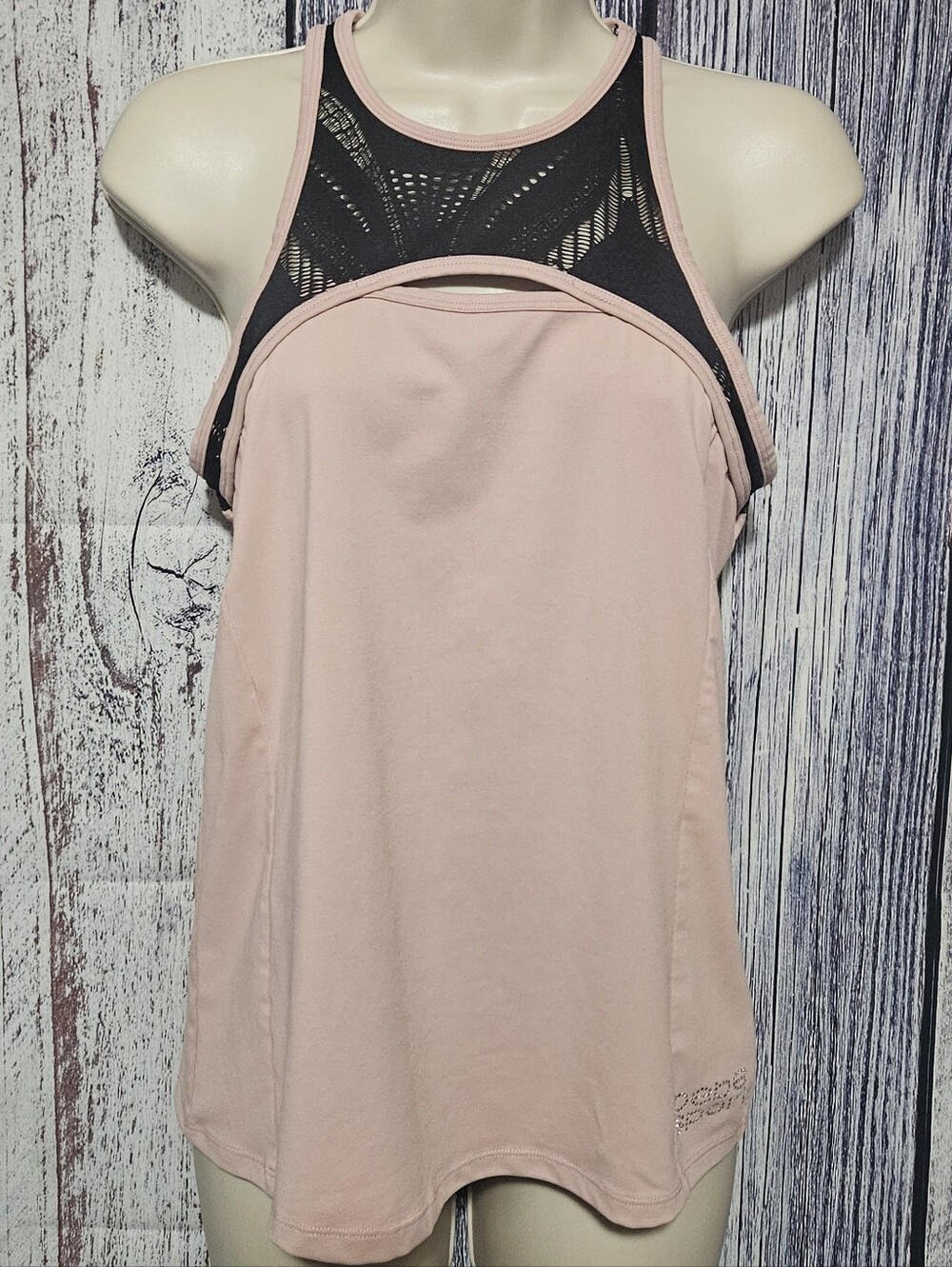 Bebe sports pink chrocet tank
